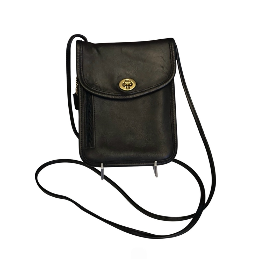 Vintage Coach Tourist Pouch Passport Hipster Crossbody #6908 – Black Leather - Picture 2 of 11